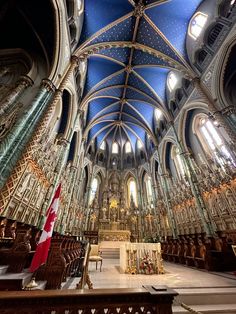 the interior of a cathedral with high vaulted ceilings