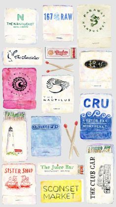 an illustration of various business cards with different logos on them and the words cru written in