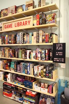 the game library is filled with games and books