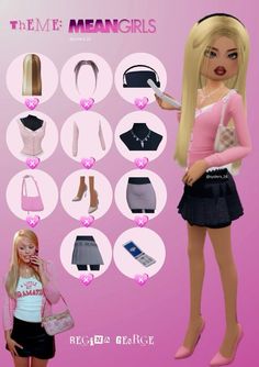 an image of a barbie doll with clothes and accessories on it's display board