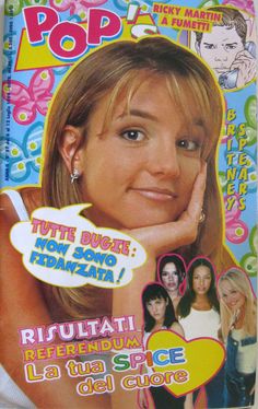 the cover of pop magazine, with an image of a young woman smiling and holding her hand to her face