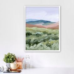 ’Driving to the Spring’ Art Print - Paper / 5x7 in / White Frame Wyoming Landscape, Wildlife Wall Art, Acrylic Landscape, Landscape Paintings Acrylic, Botanical Collection, Park Art, Spring Art, Yellowstone National, Yellowstone National Park