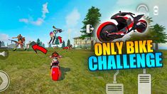 an image of a game with people riding motorcycles and other things in the background,