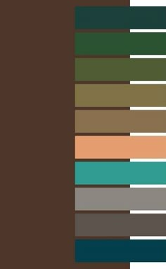 the color scheme is brown, green, and blue with horizontal lines on each side