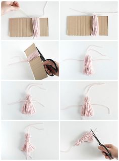 instructions to make a tasselled box with yarn