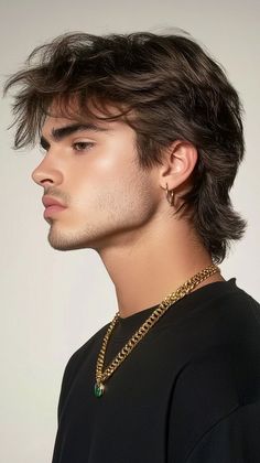 handsome man with mullet hairstyle Men's Mullet, Mullet Styles, Medium Length Hair Ideas, Mens Mullet, Medium Hairstyles For Men, Hairstyles For Fall, Long Messy Hair, Bleached Hair Men