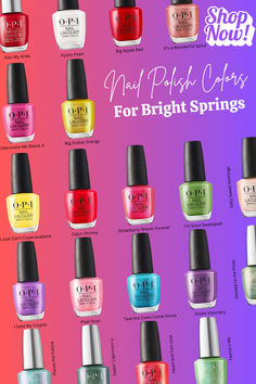 Discover Your Perfect Nail Polish Shades for Every Seasonal Color Palette! Bright Spring Color Palette Nail Polish, Bright Spring Nail Colors, Paintbox Spring, Bright Spring Nails, Bright Spring Color Palette, Clear Bright Spring, Korea Shopping, Color Palette Fashion, Bright Spring Colors