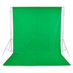 a green backdrop is set up on a white background