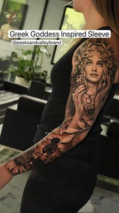 a woman with a tattoo on her arm