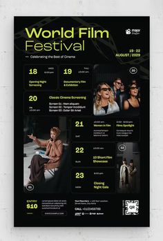 the world film festival flyer is shown