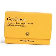 a yellow box with the words get closer on it's front and back side