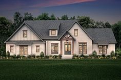 this is a computer rendering of the front elevation of these country homeplans plans