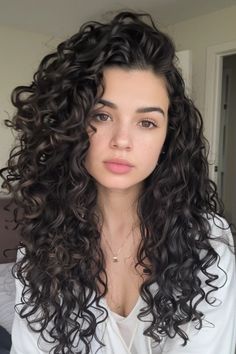 Long Layered Naturally Curly Hair, Haircuts For Long Hair Curly Waves, Expensive Brunette Curly Hair, Dark Chocolate Curly Hair, Medium Haircut For Curly Hair, Best Haircuts For Curly Hair Face Shapes, Curly Hair Hair Cuts, Curly Hair Cuts Long, Curly Hair White Girl