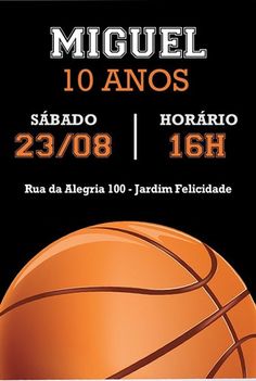 an event poster with a basketball ball on the front and back of it, in spanish