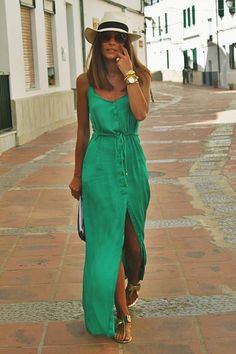 Long Dress Patterns, Split Long Dress, Long Summer Dresses, Pure Color