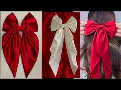 Hair bows / How to make a bow with long tail / long tail hair bows #hairbowtutorial #hairbows - YouTube Large Hair Bows Diy, Headband With Bow Diy, Hair Into Bow Tutorial, How To Make Large Hair Bows, Diy Bow For Hair, Long Bow Hairstyle, How To Make A Bow For Hair, Diy Satin Bow, How To Make Ponytail Bows