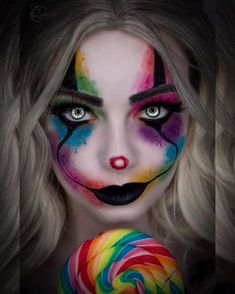 Funny Quotes About Work, Costume Duo, Quotes About Work, Type Of Makeup, Cute Clown Makeup, Circus Makeup, Holloween Makeup