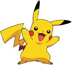 a cartoon pikachu is dancing with its arms in the air and eyes wide open