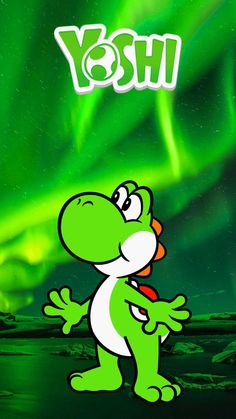 an image of a cartoon character in front of the aurora bore