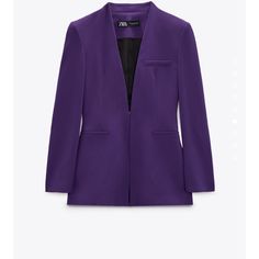 I’m Moving! Make An Offer! Zara Tweed Blazer, Elbow Patch Blazer, Light Blue Blazer, Light Pink Blazers, Purple Suit, Zara Suits, Checkered Blazer, Purple Blazer, Leopard Print Blazer