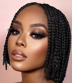 Short Bob Braids, Bob Box Braids Styles, Cornrows With Box Braids, Bob Braids Hairstyles, Shaved Hair Cuts, Bob Braids, Short Box Braids, Goddess Braids Hairstyles