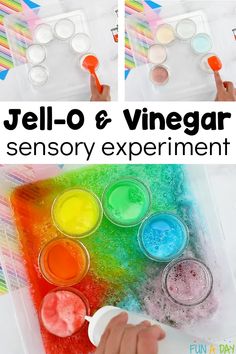 this jello and vinegar activity is perfect for toddlers to do with their hands