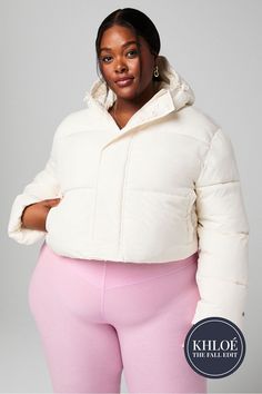 Essential Cropped Hooded Puffer Fabletics white female Activewear >> Womens >> Jackets & Outerwear >> Jackets plus Everyday Hidden Pockets/Reflective/Water-Resistant Female Activewear, Cozy Jacket, Womens Jackets, Active Wear For Women, Outerwear Jackets, Puffer, Water Resistant, Jackets For Women, Water