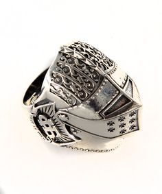 Knight's helmet 925 Silver Ring  * Recycled 925 Sterling Silver * 19.5g / 0.69oz * Engraving on the inside of the ring * Unisex * Worldwide shipping / READY TO SHIP ! * Inside diameter:  US 8.5 - 18.5 mm / 0.73"  US 9.5 - 19.4 mm / 0.76"  US 10.5 - 20.4 mm / 0.79" Knight Rider Jewelry, Knight's Helmet, Knight Ring, Knights Helmet, Skull Jewelry, 925 Silver Ring, Men's Rings, 925 Silver Rings, Knights