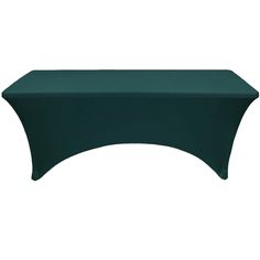 a dark green table cover for a banquet or wedding reception, with curved edges on the top