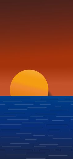 an orange and blue sunset over the ocean