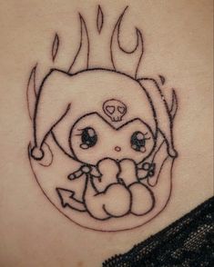 Kuromi Tattoo Ideas, Kuromi Tattoo, Tattoo Ideas Simple, 16 Tattoo, Grunge Tattoo, Hello Kitty Tattoos, Kawaii Tattoo, Inspiration Tattoos, Doodle Tattoo