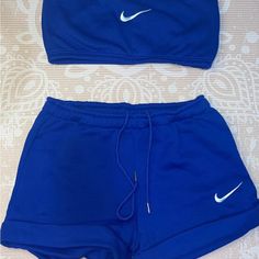 Brand New Never Worn 2pc Nike Sets In Sizes S-2xl Cotton Jogger Material Track Suit Outfit, Nike Sets, Tube Top And Shorts, Nike Set, Nike Clothes, Teen Shorts, Nike Clothing, Cute Nike Outfits, Quick Weave Hairstyles