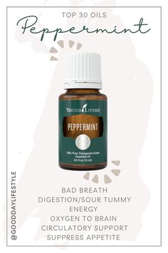 Peppermint Essential Oil Young Living, Facials Quotes, Young Living Peppermint, Young Living Oils Recipes, Oil Therapy, Living Oils Recipes, Best Essential Oil Diffuser, Essential Oil Beauty, Essential Oil Diffuser Blends Recipes