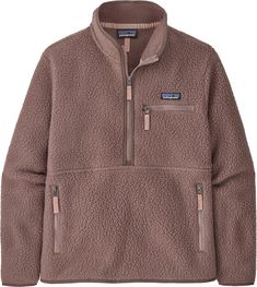 Step into superior comfort this fall when you wear the Patagonia® Women's Retro Pile Marsupial Pullover. Built with versatility in mind, this cozy pullover is made from 100% recycled polyester double-sided shearling fleece, that delivers easy-wearing warmth on the inside and out. Not only is it ultra-comfy, but it is also has a generous center quarter-length zipper that makes pulling it on and off hassle-free, while the Vislon® zippers finished with grosgrain pulls secure chest and marsupial han Gorpcore Clothes, Patagonia Retro Pile Fleece, Patagonia Retro Pile, Patagonia Retro, Patagonia Pullover, Patagonia Fleece, Granola Girl, Nudie Jeans, Comfy Fashion