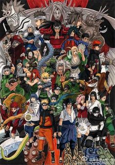 an anime poster with many different characters