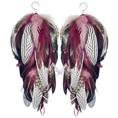 PRICES MAY VARY. Fashmorous Burgundy Red Feather Earrings for Women Extra Long Boho Feather Earrings Long Earrings for Women Elegant are the perfect accessory to add a touch of bohemian glam to your outfit. Handmade with ethically-sourced feathers, these earrings are not only stylish but also eco-friendly. Available in an array of beautiful colors, these earrings are perfect for any occasion. Wild feathers, 14”-16” Long (From the top of earrings to the bottom). Lightweight earrings 7 grams for s Feather Extensions, Bohemian Glam, Boho Feathers, Red Feather, Feathered Hairstyles, Broken Chain, Lightweight Earrings, Earrings Long, Feather Earrings