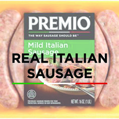 a package of italian sausage with the words'mild italian sausage'in front of it