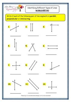 worksheet for identifying different types of lines