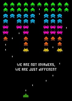 an old - school video game with the words we are not numbers, we are just different