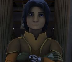 an animated character with his arms crossed in front of the camera, wearing a uniform