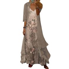 PRICES MAY VARY. Specification: Process: Boho Floral Print Theme: All season Waist: Natural Occasions: Wedding Guest Dresses for Women Style: Casual Material: 65% Polyester,35% Cotton Includes: 1 Sleeveless Maxi Sleeveless Dress & 1 Chiffon Cardigan Bohemian V-neck Sets For Spring, Floral Print Chiffon Sets, Chic Chiffon Sets For Spring, Elegant Floral Print Sets For Vacation, Spring V-neck Non-stretch Sets, Non-stretch V-neck Sets For Spring, Elegant Summer Two-piece Set, Summer Bohemian Sleeveless Sets, Casual Two-piece Set Dresses For Vacation