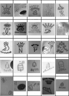 many different types of tattoos are shown in black and white images, including one with the letter