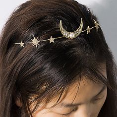 Diadem Wedding, Modern Dans, Bridal Crown Tiara, Crown Aesthetic, Cheap Hair Products, Coron, Head Piece, Gold Moon, Tiny Diamond