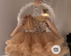 TIERS OF TULLE - Etsy Fancy Gold Dress, Beige Tulle Dress, Lace Baby Dress, 1st Birthday Girl Dress, Toddler Birthday Dress, Baby Lace Dress, Baptism Dress Baby Girl, Girls Ruffle Dress, Photo Dress