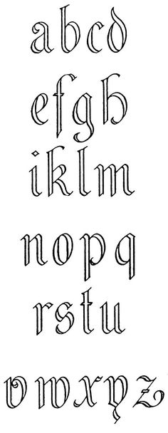 an old english alphabet with the letters in cursive writing