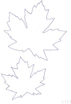 three leaf shapes are shown in blue ink