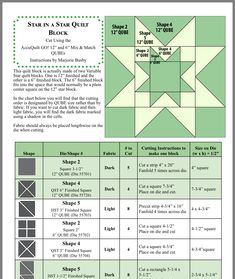 the quilt pattern is shown with instructions to make it