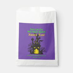 a purple bag with the words, don't let this trick get you down and make