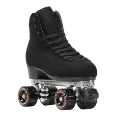 a pair of roller skates with black wheels