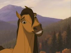 the horse from disney's princess and the frog is shown in this animated scene